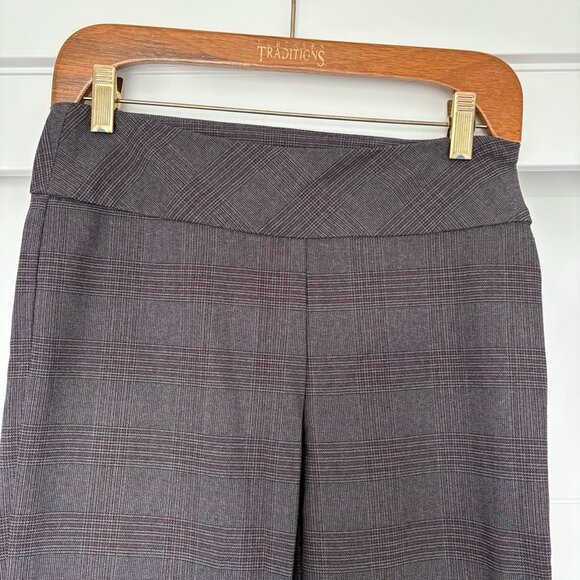 Gray Plaid Pull-On Business Casual Pants - Picture 3 of 4